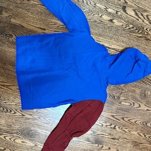 Tibi, XS, Blue Hoodie with burgundy sleeve